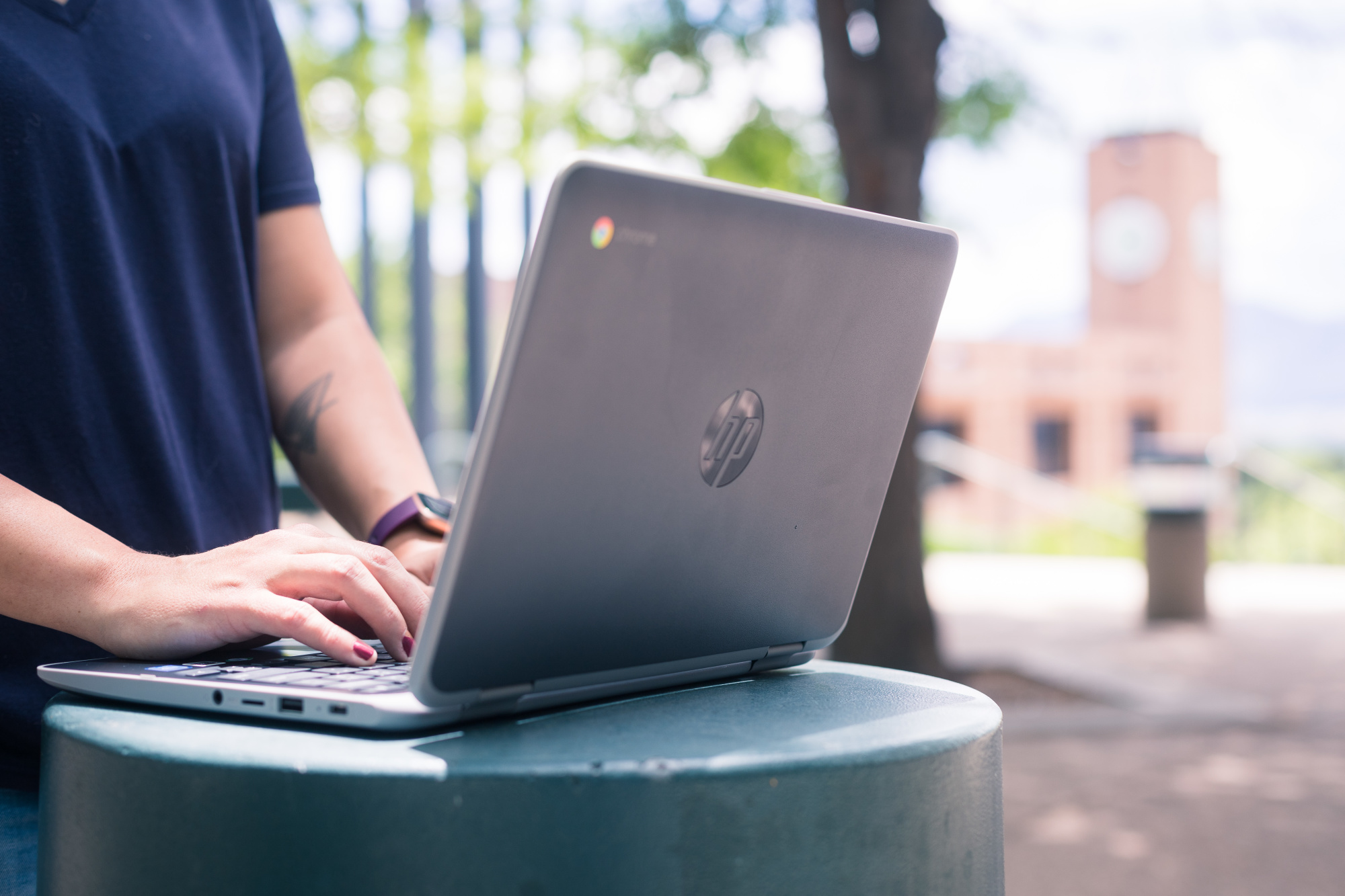 Student using their laptop