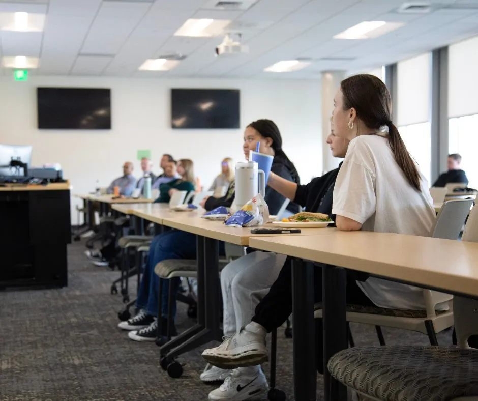 Student Listening to Grand Rounds Presentation